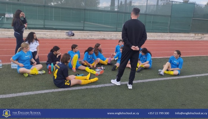 The English School Girls' Football Team vs Senior School